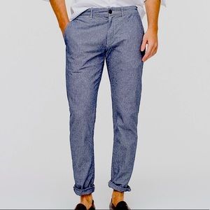 Men’s J. Crew Chambray Chino Slim Fit Stretch Cotton Dress Pant Size W32 L32